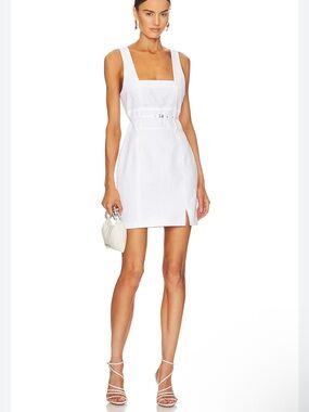 IRO White Square-Neck Mini Dress